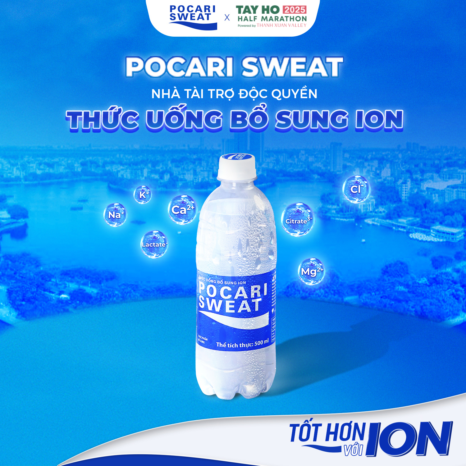 POCARI SWEAT – NHÀ TÀI TRỢ THỨC UỐNG BỔ SUNG ION ĐỘC QUYỀN TẠI TAY HO HALF MARATHON 2025 POWERED BY THANH XUAN VALLEY!