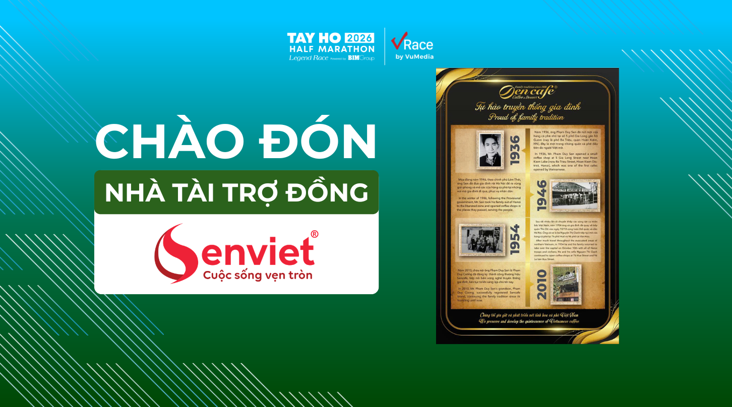 SEN CAFE – NHÀ TÀI TRỢ ĐỒNG CỦA GIẢI CHẠY TAY HO HALF MARATHON 2026
